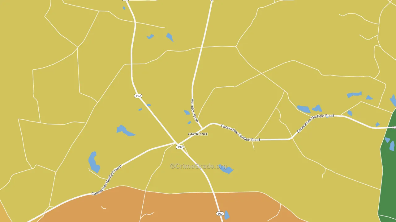 Canoochee, GA Map of Vandalism Rates