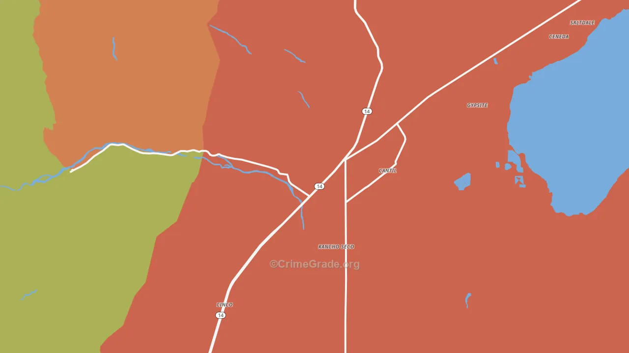 Cantil, CA Map of Vandalism Rates