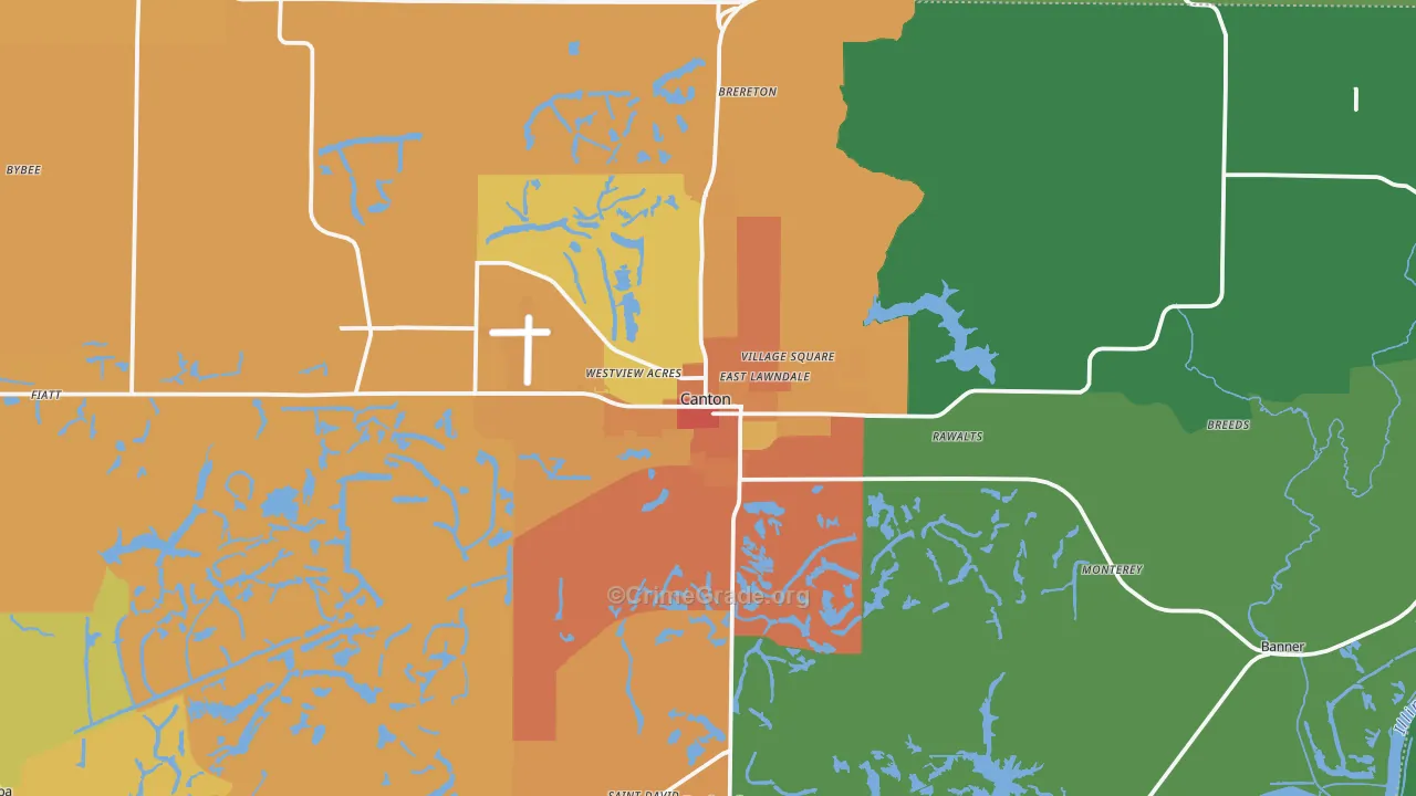 Canton, IL Map of Vandalism Rates