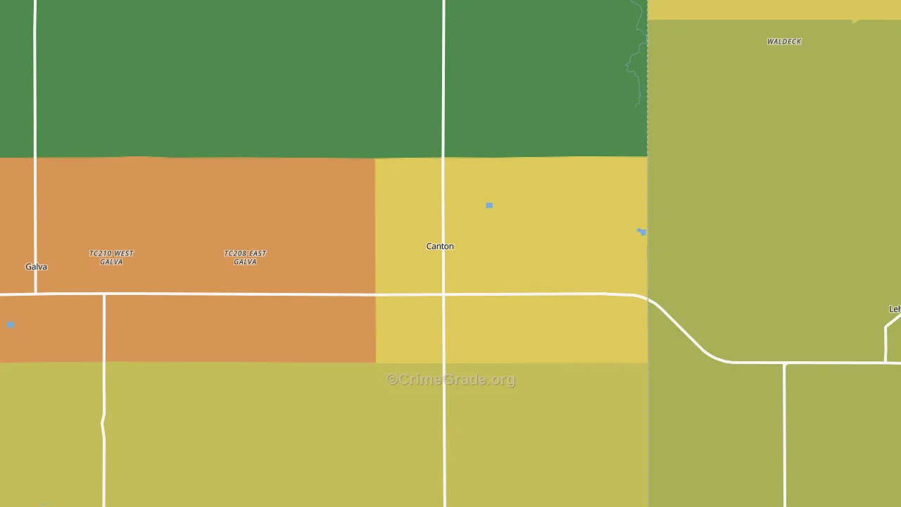 Canton, KS Map of Vandalism Rates
