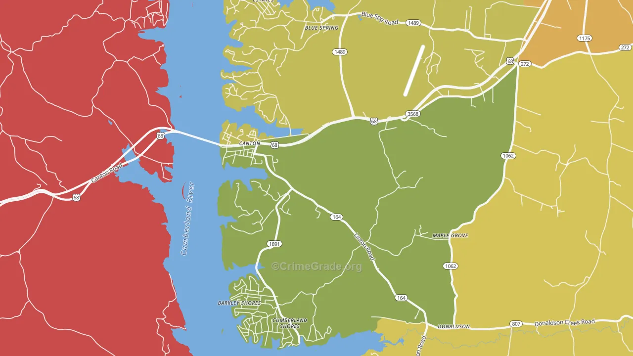 Canton, KY Map of Vandalism Rates