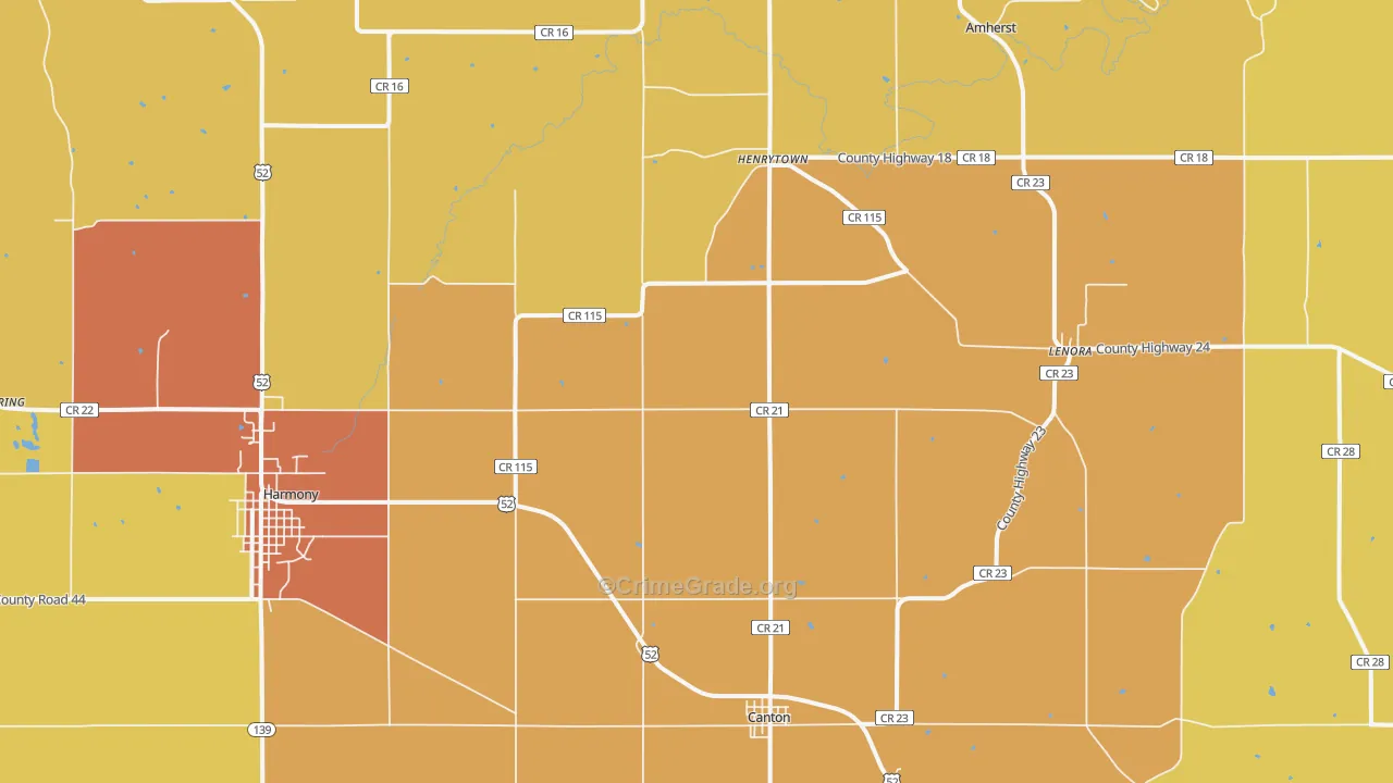 Canton, MN Map of Vandalism Rates