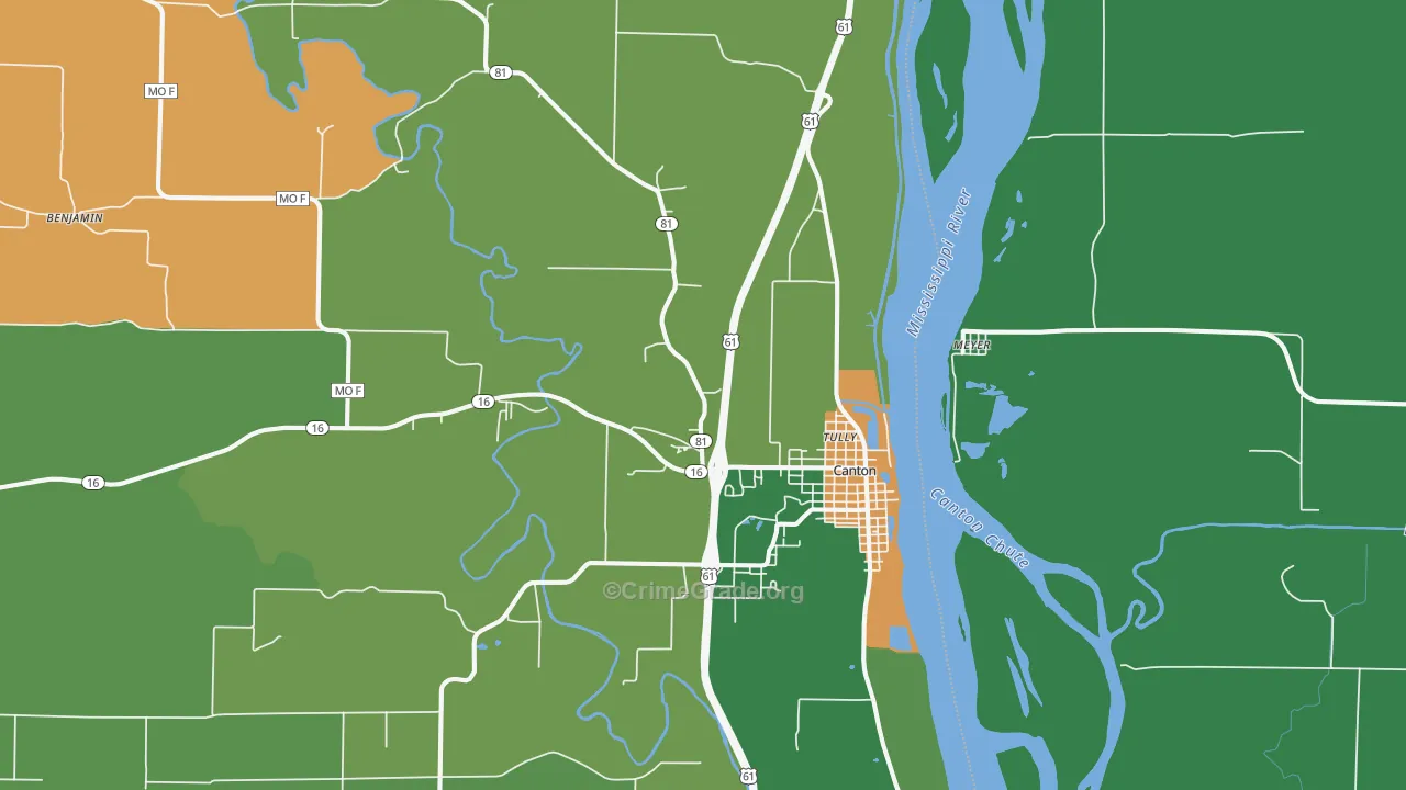 Canton, MO Map of Vandalism Rates