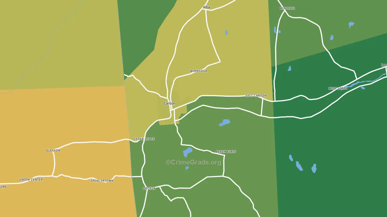 Canton, PA Map of Vandalism Rates