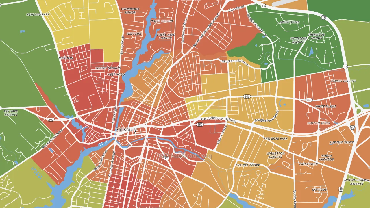Canton, Salisbury, MD Map of Vandalism Rates