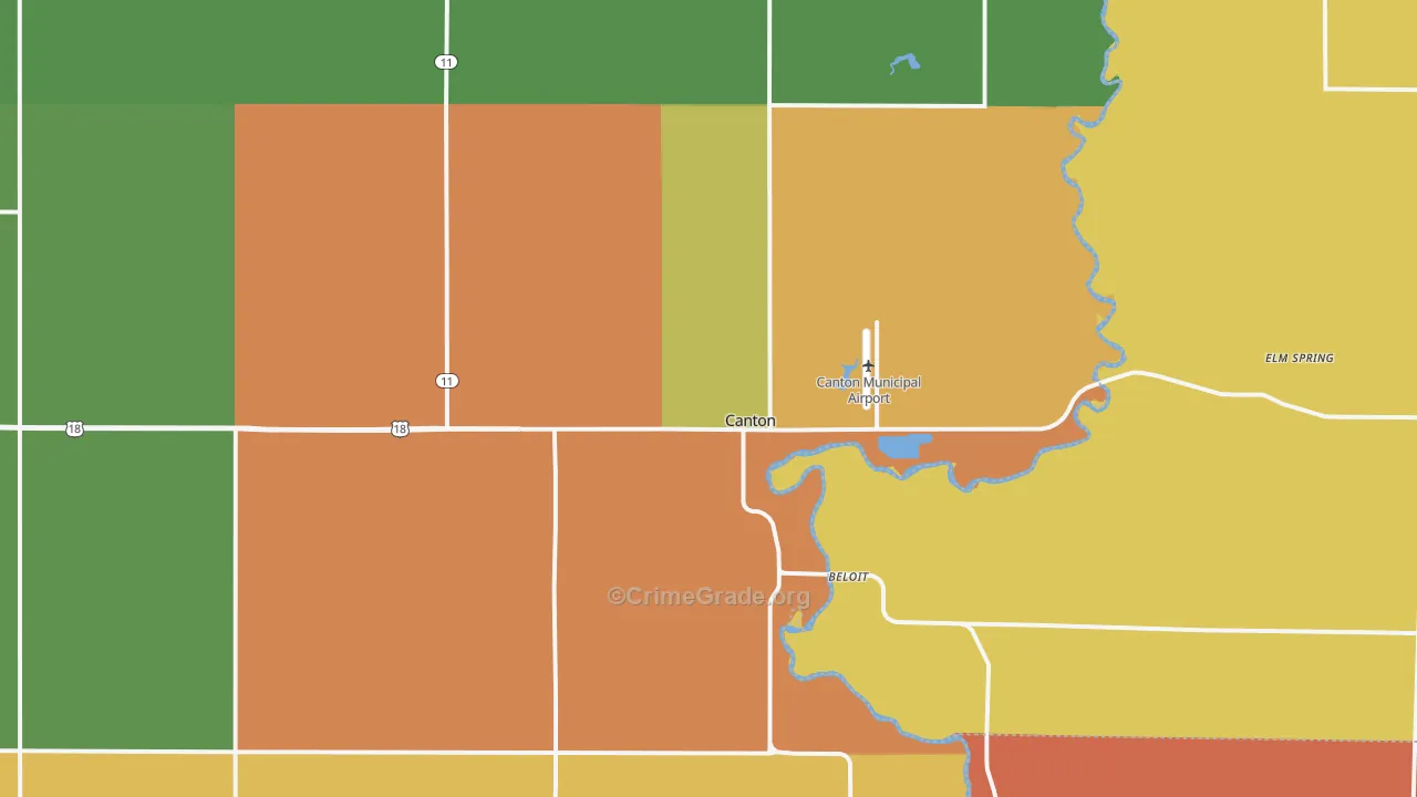 Canton, SD Map of Vandalism Rates
