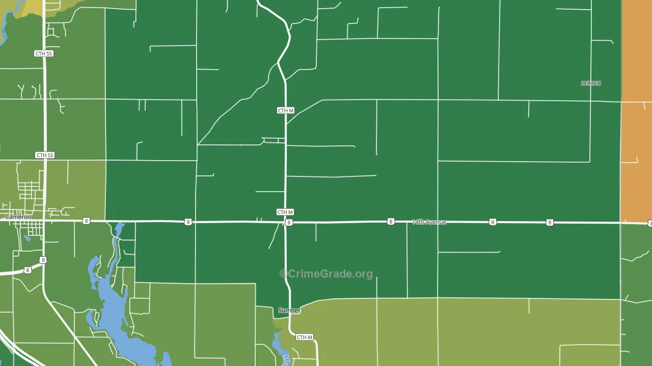 Canton, WI Map of Vandalism Rates