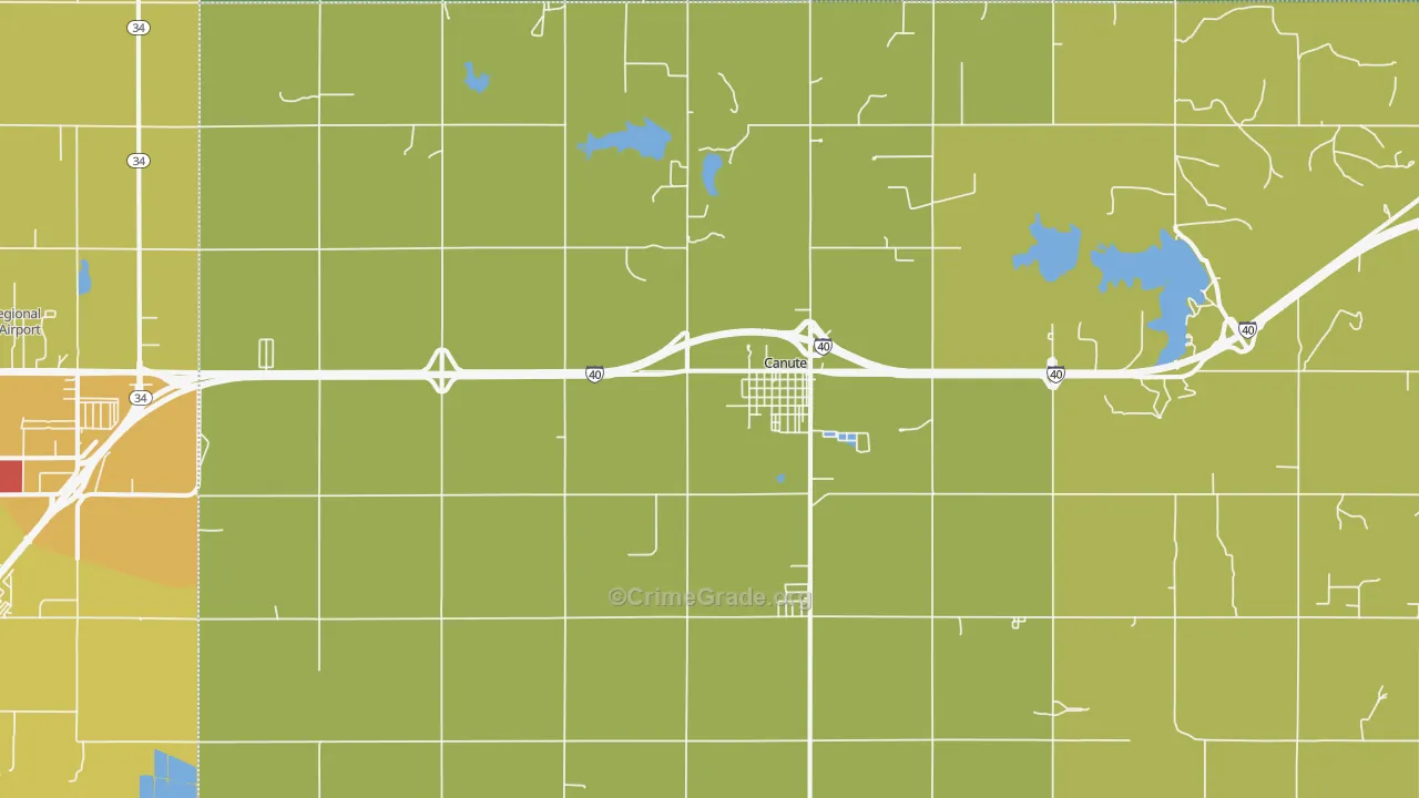 Canute, OK Map of Vandalism Rates
