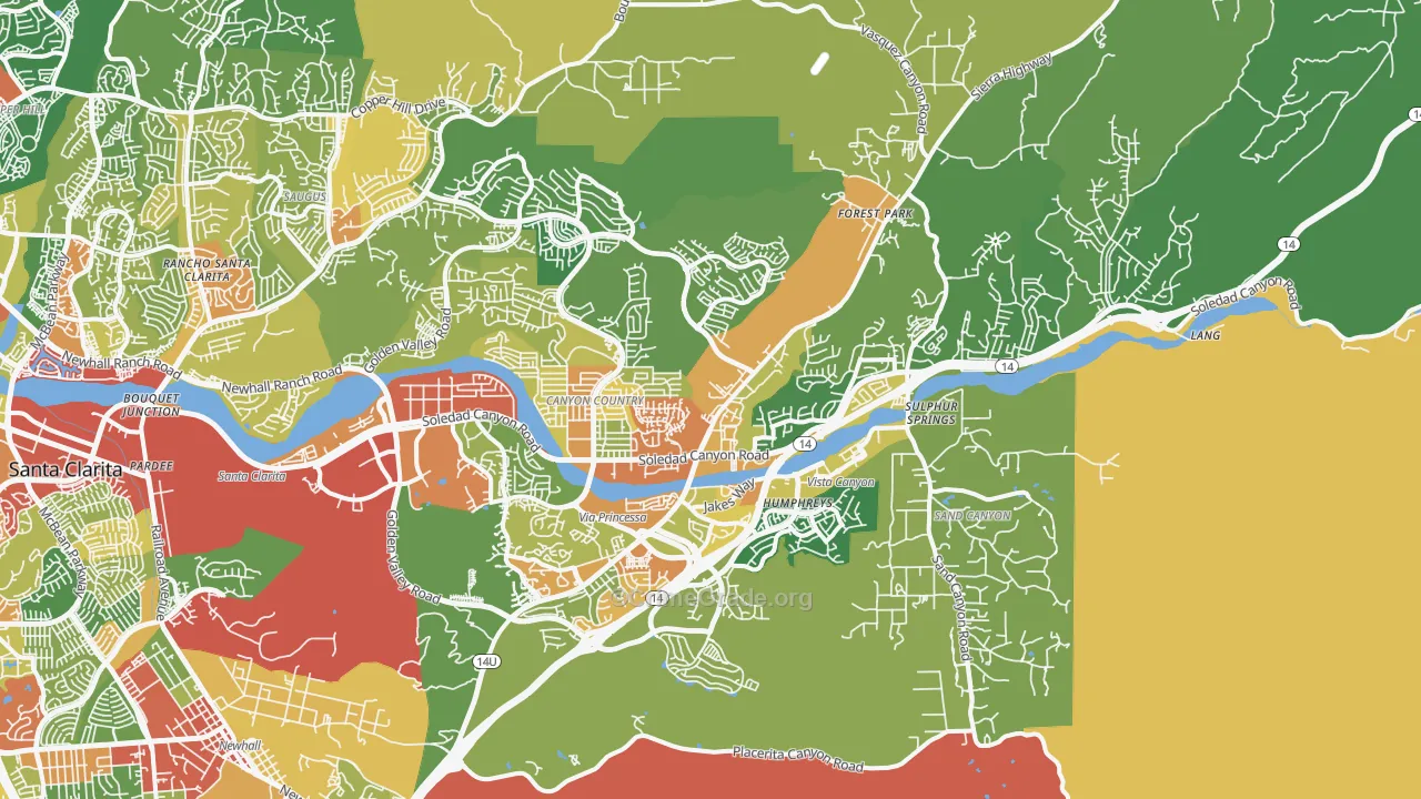 Canyon Country, CA Map of Vandalism Rates