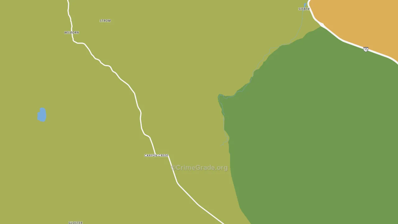 Canyon Creek, MT Map of Vandalism Rates
