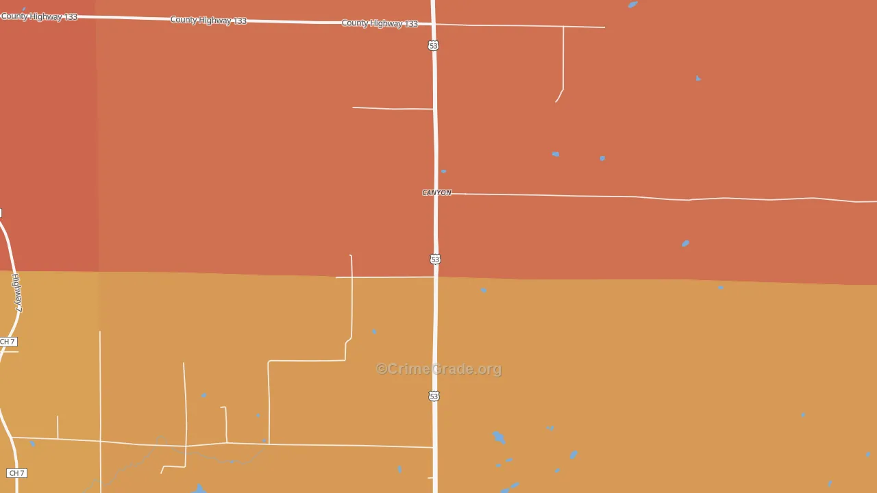 Canyon, MN Map of Vandalism Rates