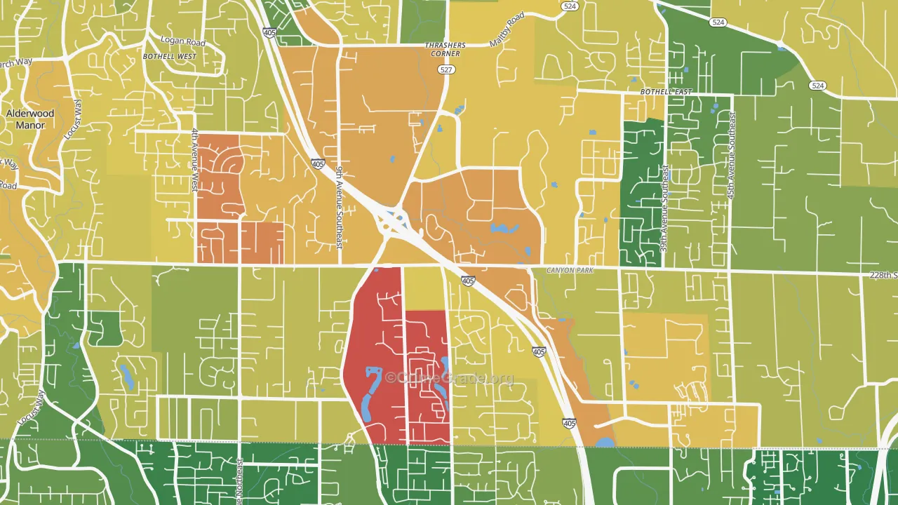Canyon Park, Bothell, WA Map of Vandalism Rates