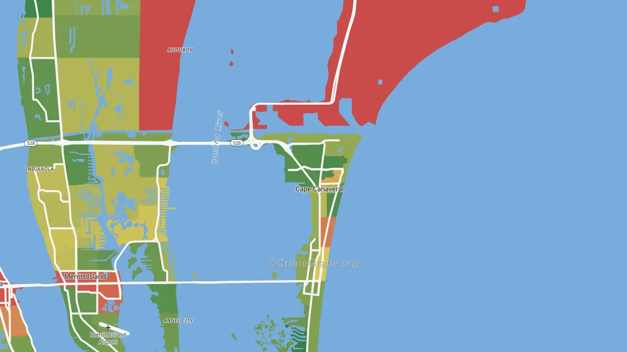 Cape Canaveral, FL Map of Vandalism Rates