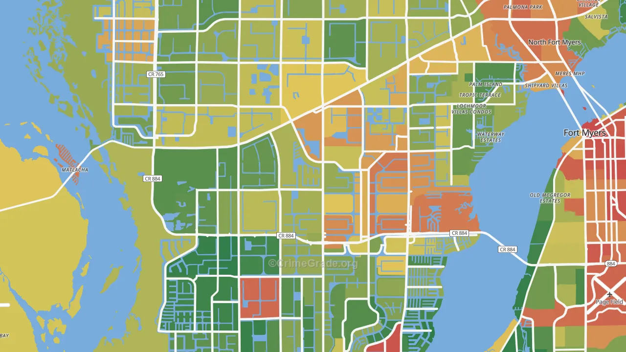 Cape Coral, FL Map of Vandalism Rates