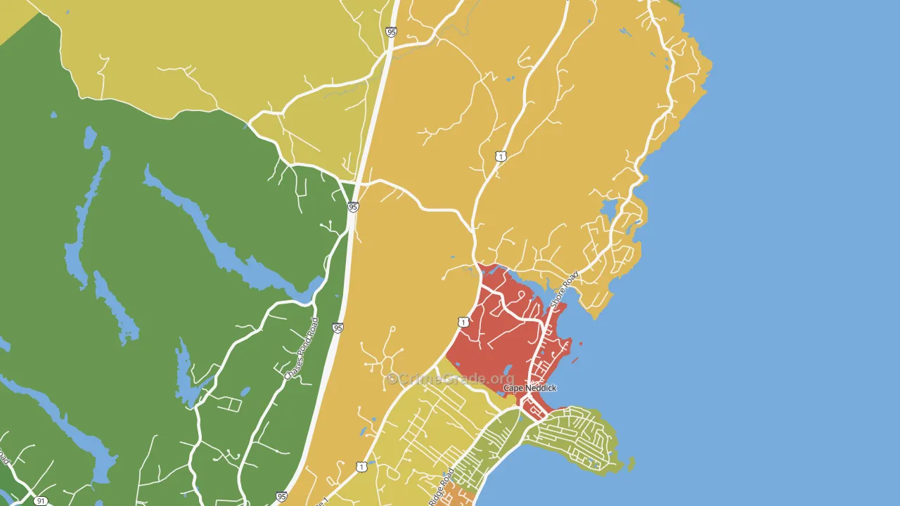 Cape Neddick, ME Map of Vandalism Rates