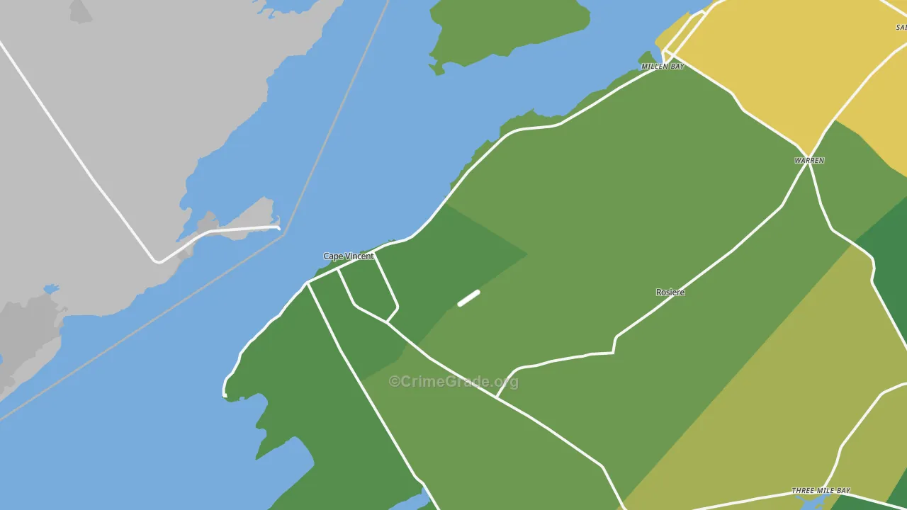 Cape Vincent, NY Map of Vandalism Rates