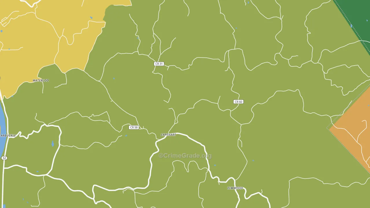 Capehart, WV Map of Vandalism Rates
