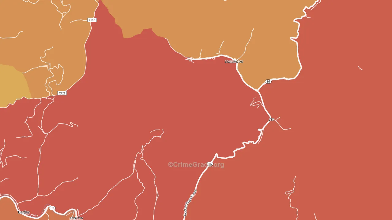 Capels, WV Map of Vandalism Rates