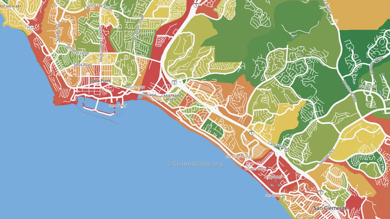 Capistrano Beach, CA Map of Vandalism Rates