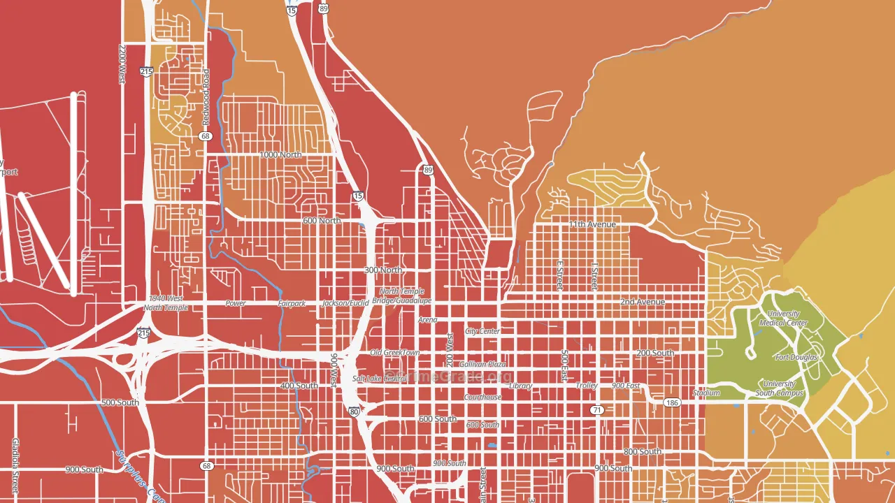 Capitol Hill, Salt Lake City, UT Map of Vandalism Rates