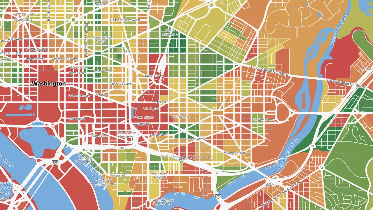 Capitol Hill, Washington, DC Map of Vandalism Rates