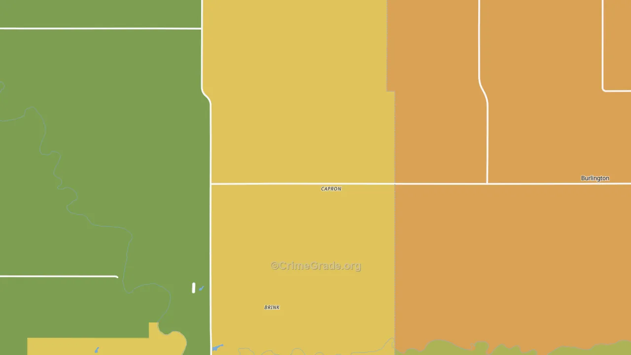 Capron, OK Map of Vandalism Rates