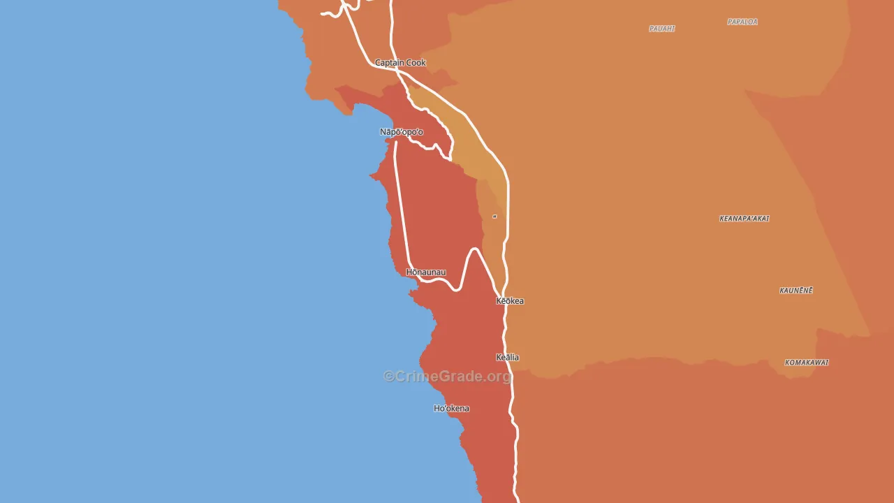 Captain Cook, HI Map of Vandalism Rates