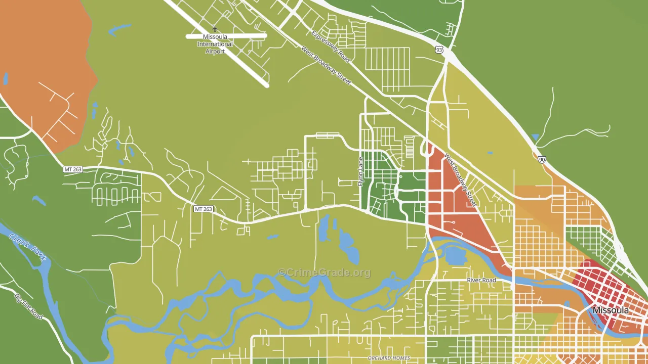 Captain John Mullan, Missoula, MT Map of Vandalism Rates