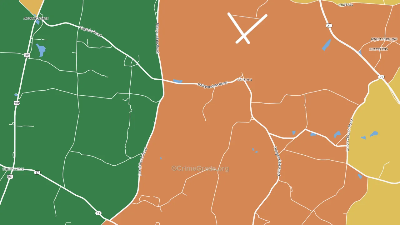 Captolo, GA Map of Vandalism Rates