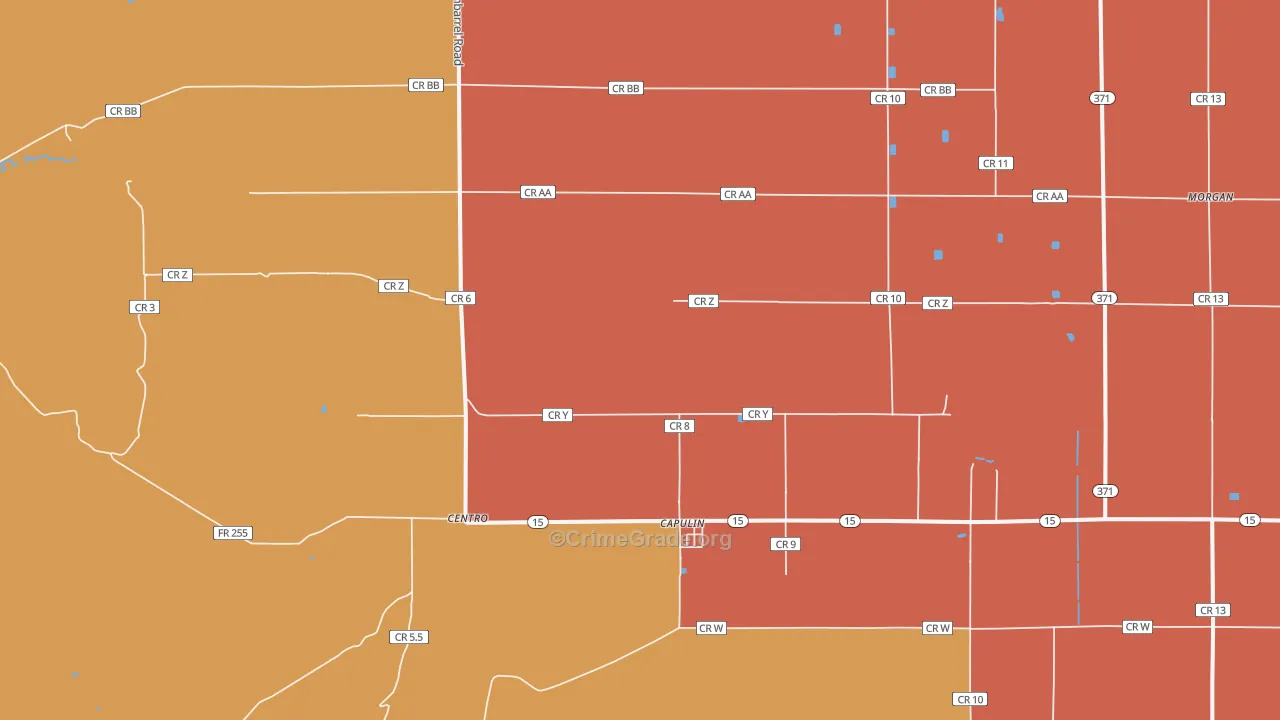 Capulin, CO Map of Vandalism Rates