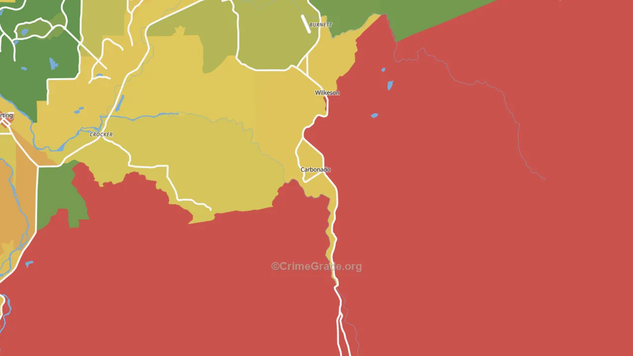 Carbonado, WA Map of Vandalism Rates