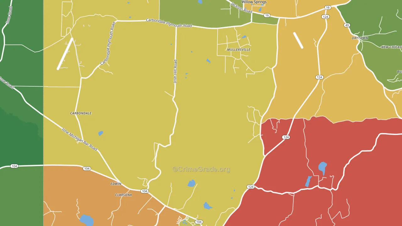 Carbondale, CA Map of Vandalism Rates