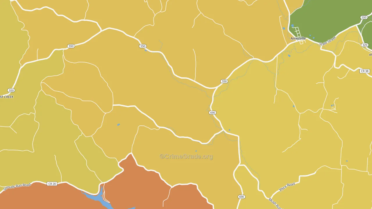 Carbondale, OH Map of Vandalism Rates