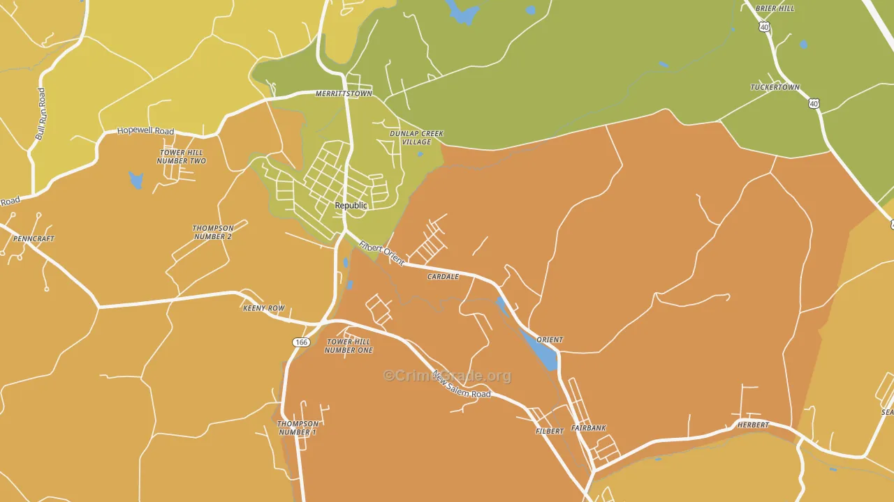 Cardale, PA Map of Vandalism Rates