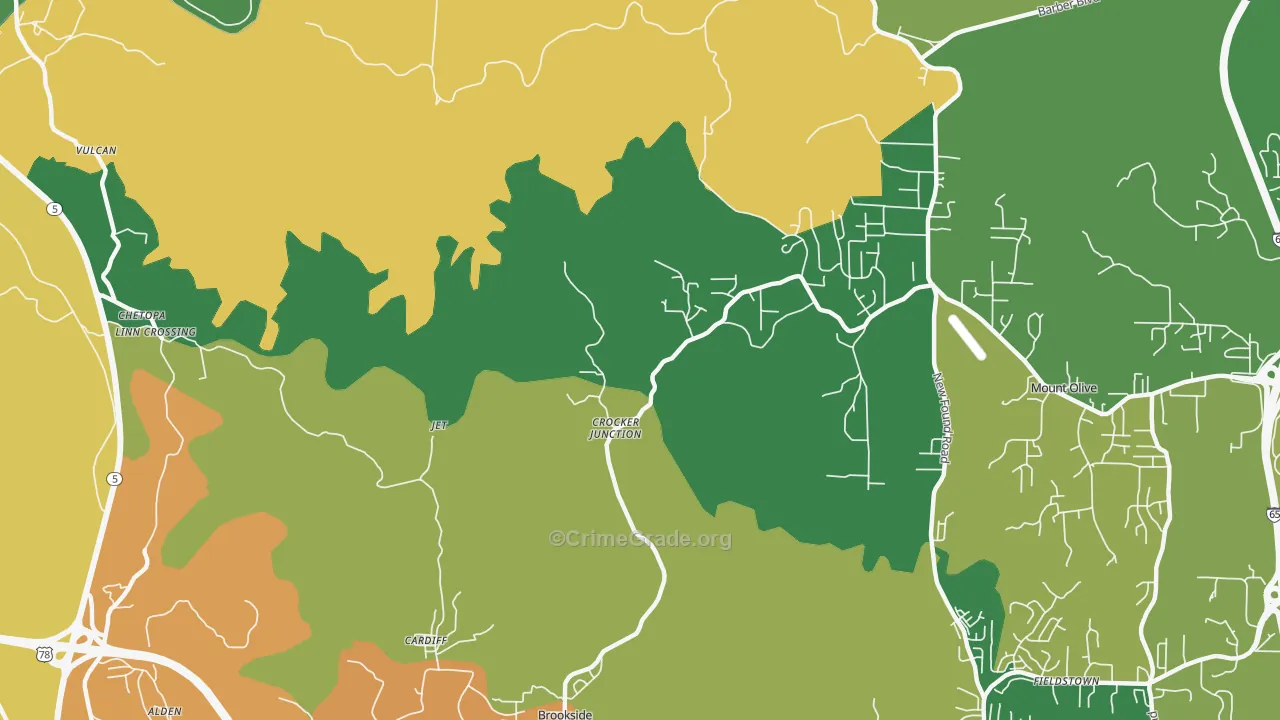 Cardiff, AL Map of Vandalism Rates