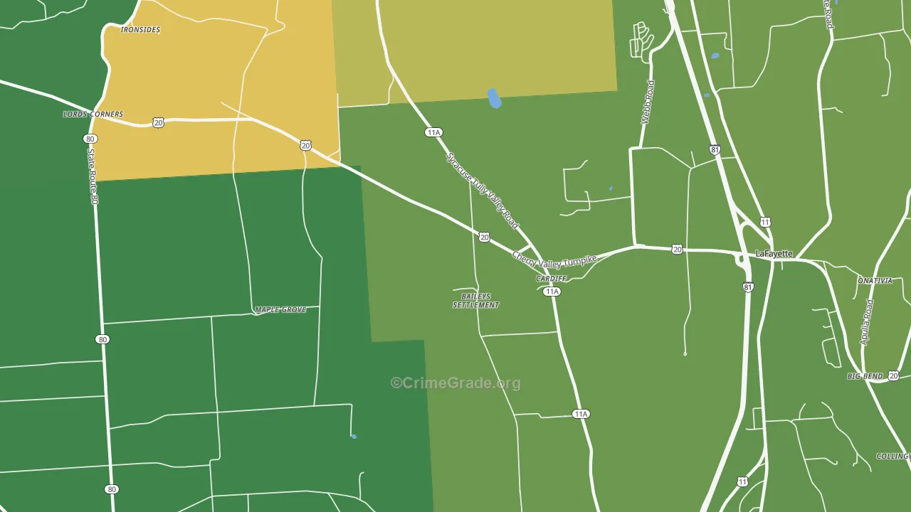 Cardiff, NY Map of Vandalism Rates