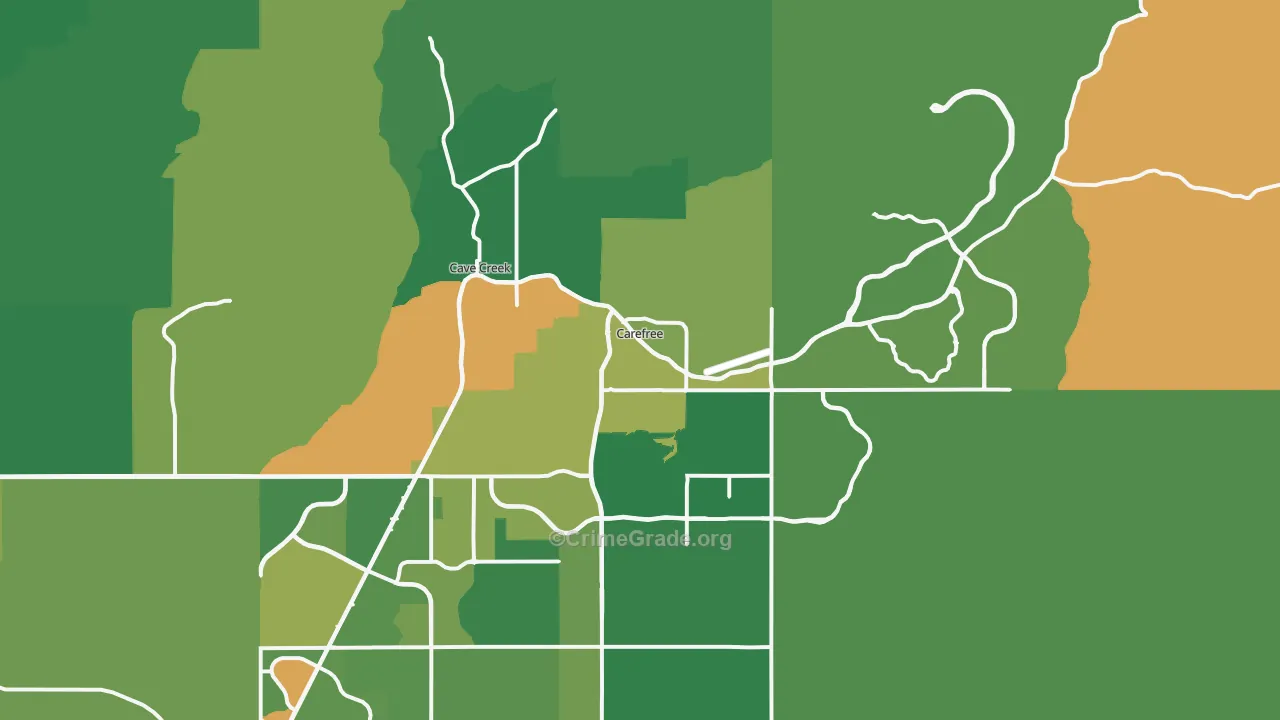 Carefree, AZ Map of Vandalism Rates