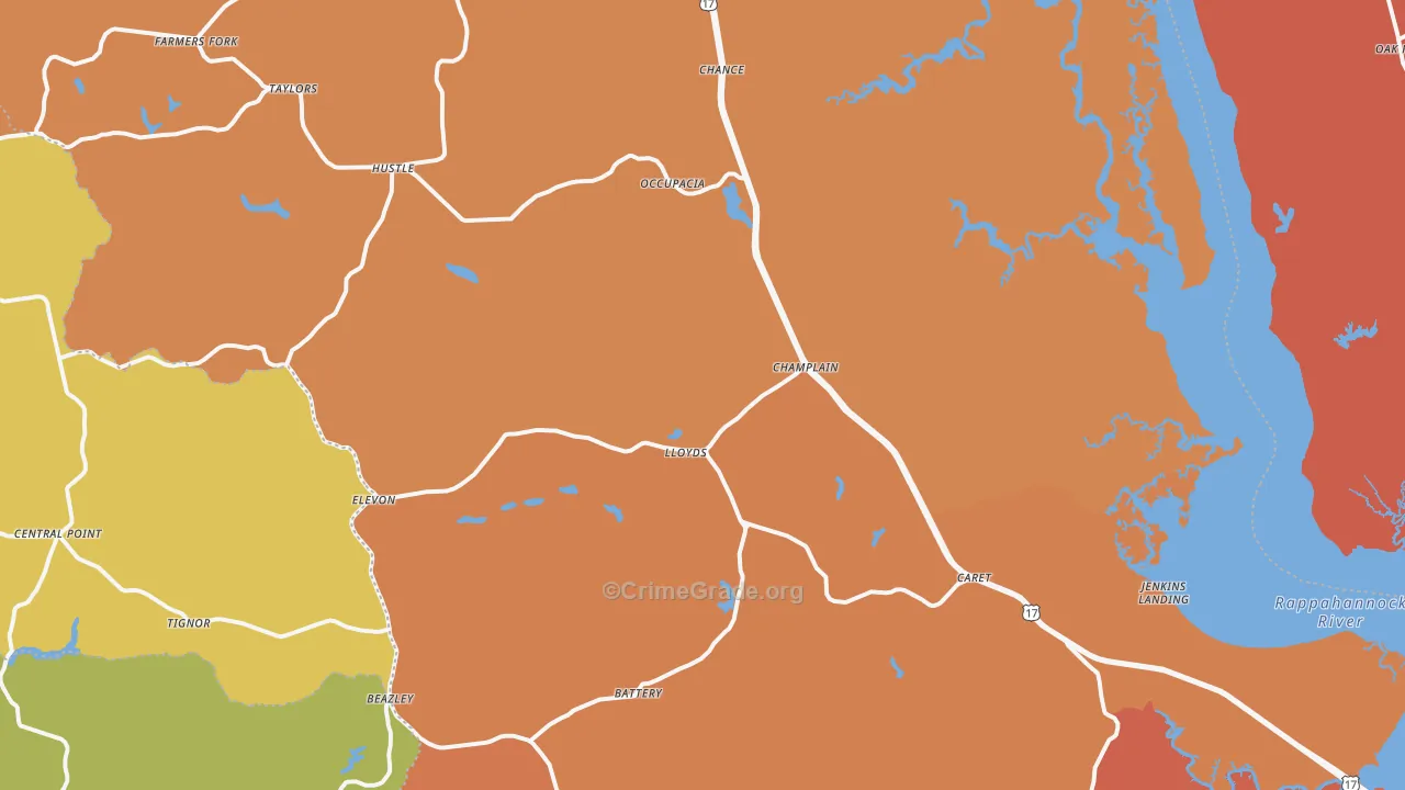 Caret, VA Map of Vandalism Rates