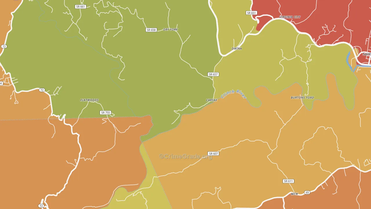 Carfax, VA Map of Vandalism Rates