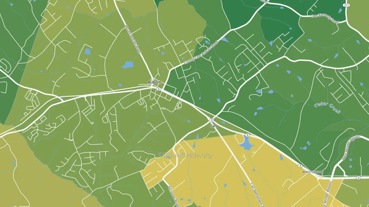 Carl, GA Map of Vandalism Rates