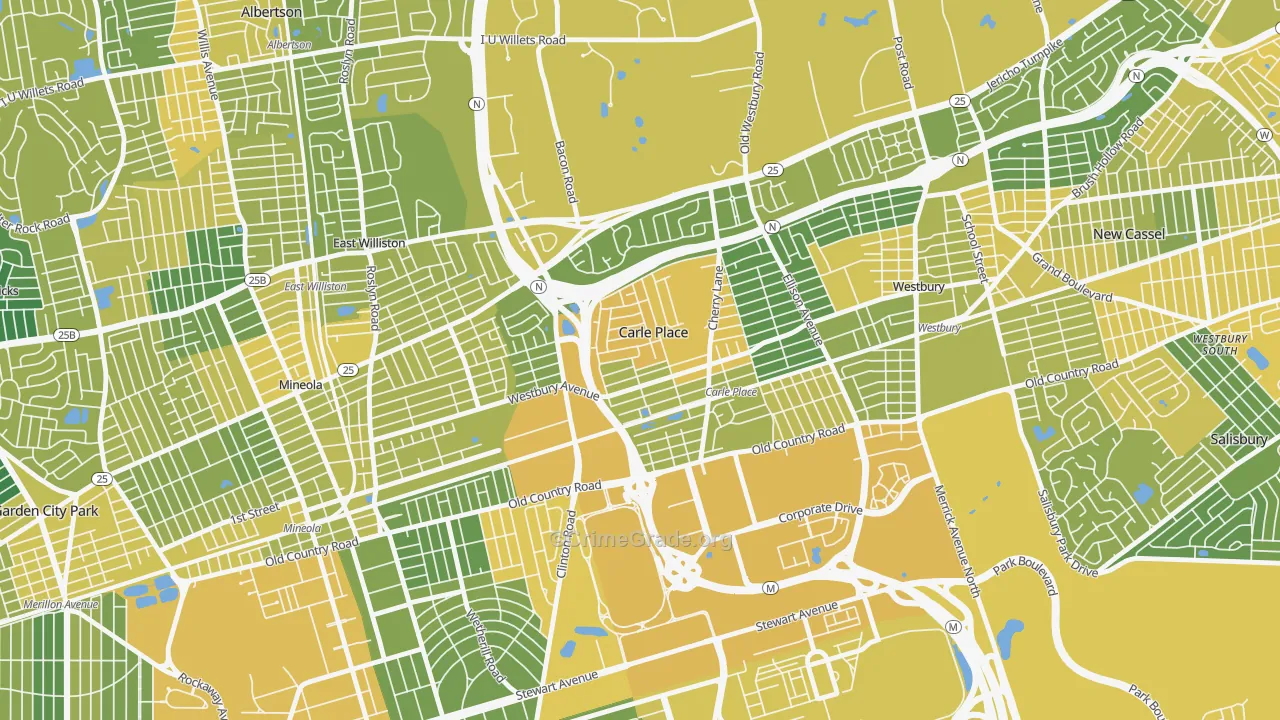 Carle Place, NY Map of Vandalism Rates
