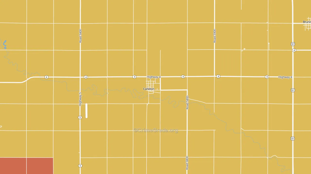 Carleton, NE Map of Vandalism Rates