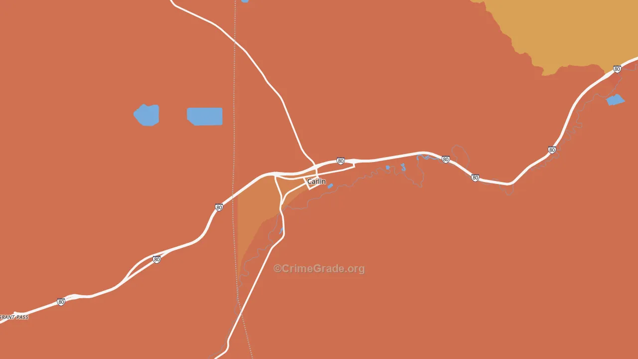 Carlin, NV Map of Vandalism Rates