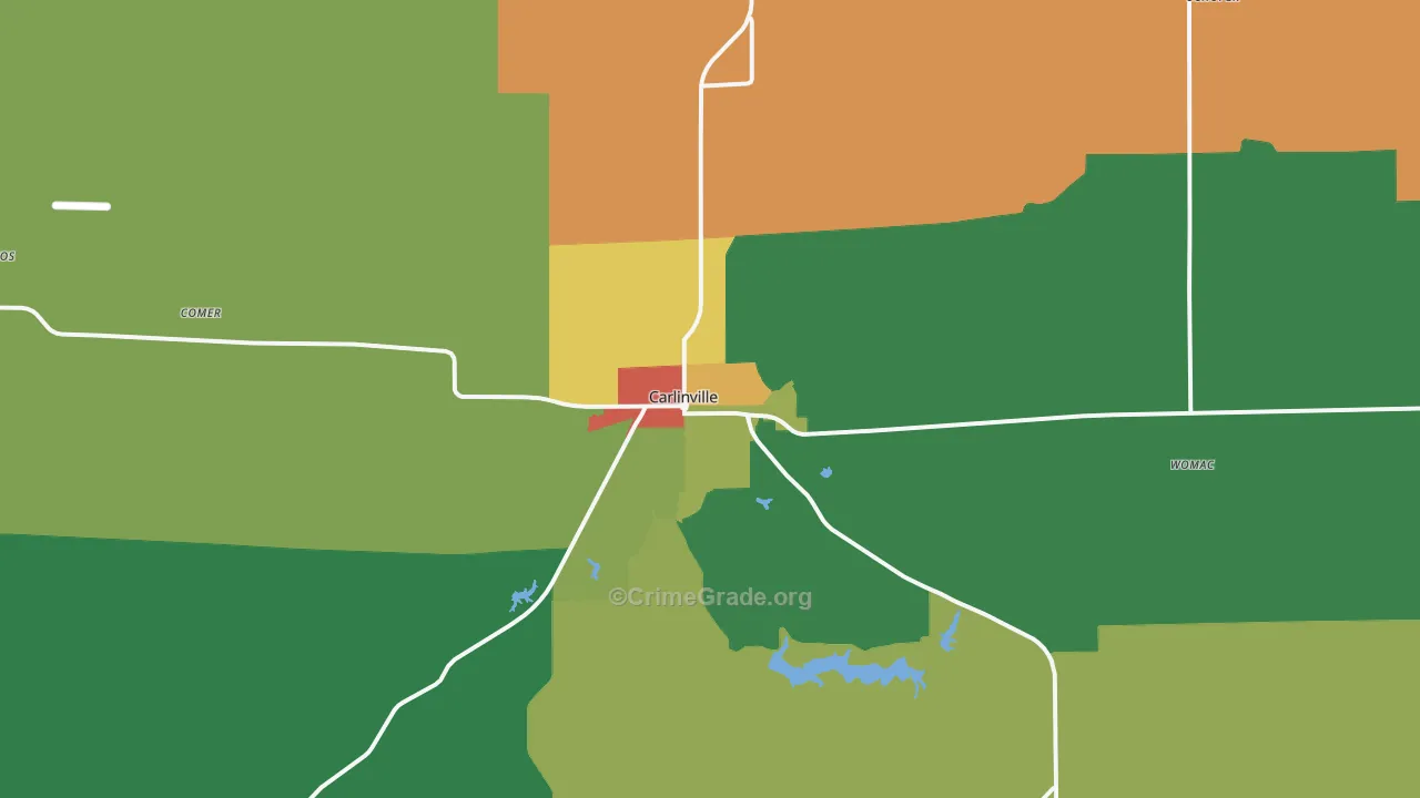 Carlinville, IL Map of Vandalism Rates