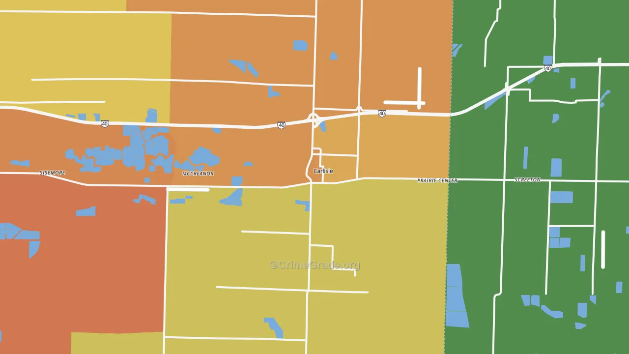 Carlisle, AR Map of Vandalism Rates