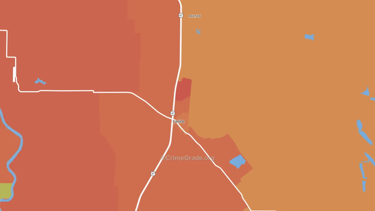 Carlisle, IN Map of Vandalism Rates