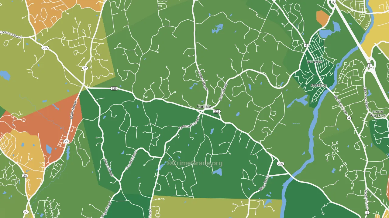 Carlisle, MA Map of Vandalism Rates