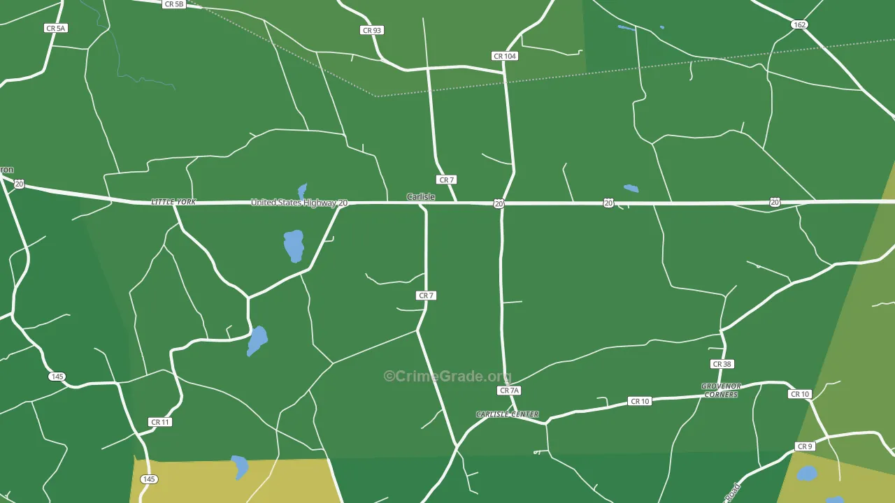 Carlisle, NY Map of Vandalism Rates