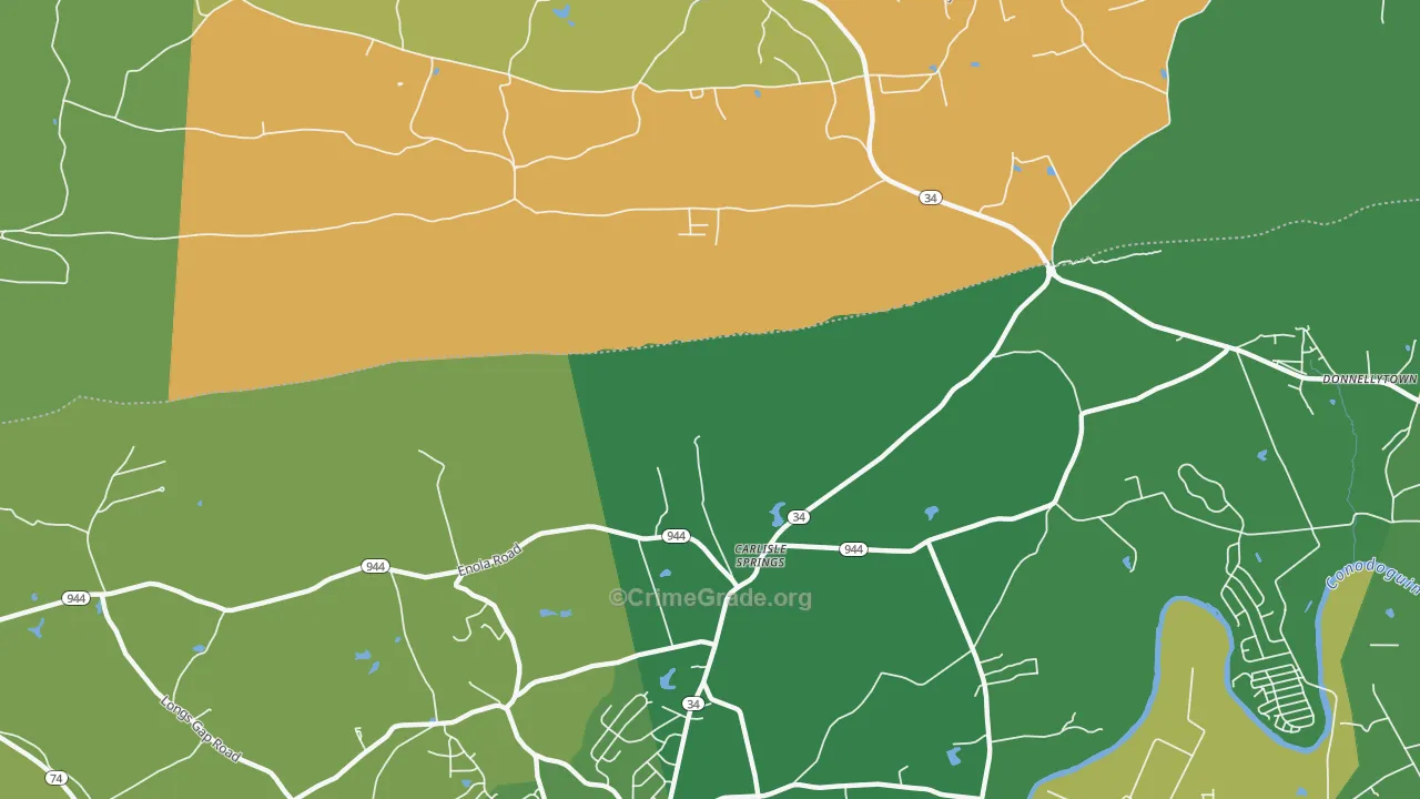 Carlisle Springs, PA Map of Vandalism Rates