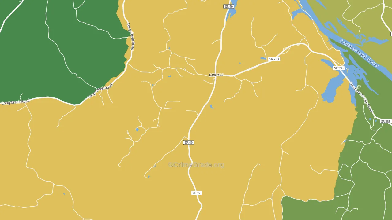 Carlisle, TN Map of Vandalism Rates